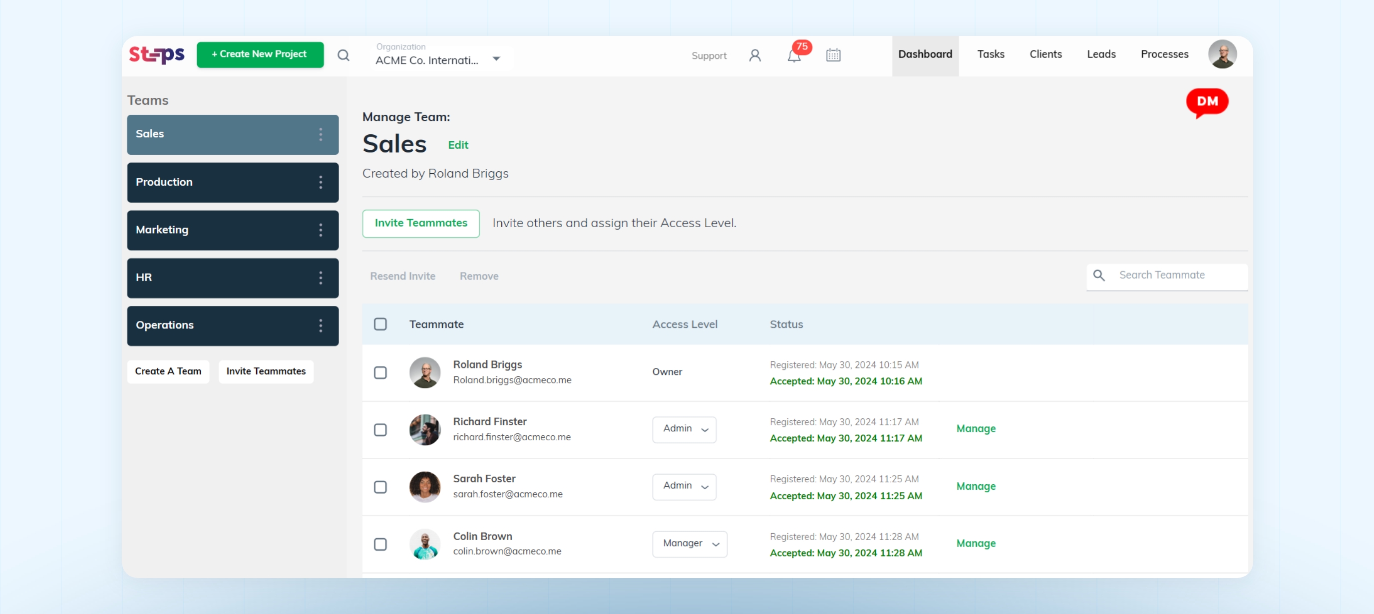 Steps UI