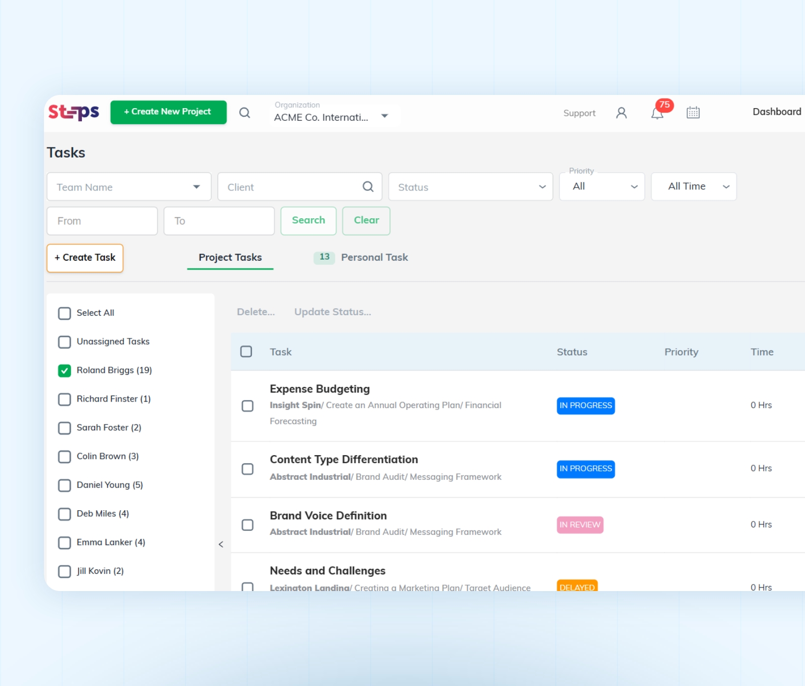 Steps UI