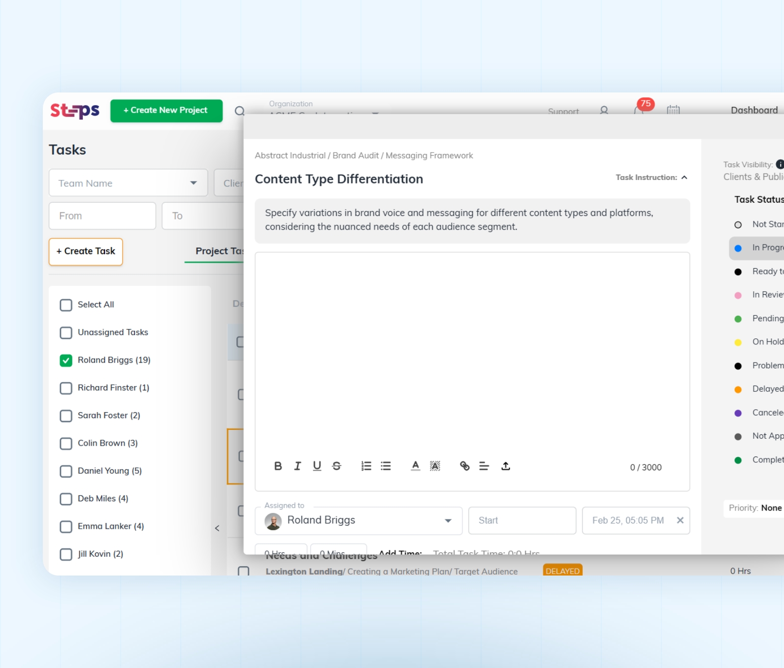 Steps UI
